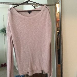 Pink shoulder zip sweater